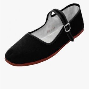 Black Velvet Mary Jane Flats size 10.5 UK 41